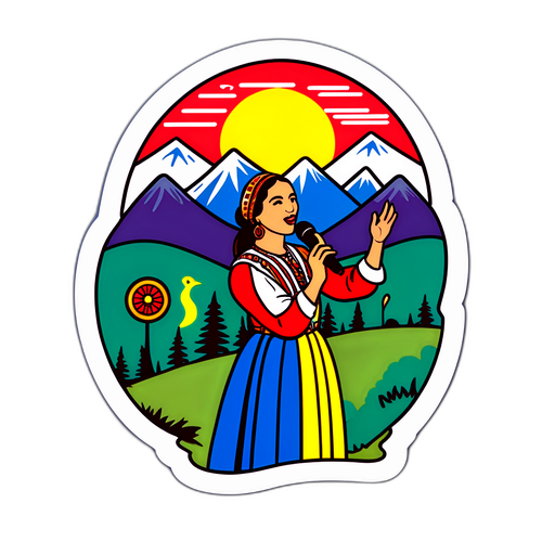 Sticker inspirat de muzica etno cu Mara Banica