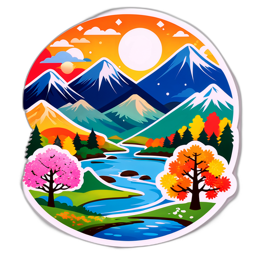 秋田県の四季を表現したデザイン