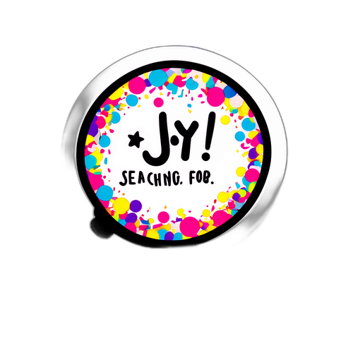 Sticker ng Magnifying Glass na May Confetti
