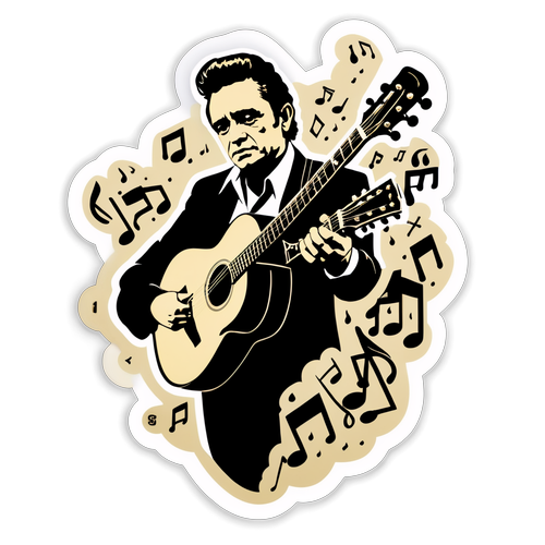 Johnny Cash: Det Vintage Klistermærke Every Music Fan Must Have!