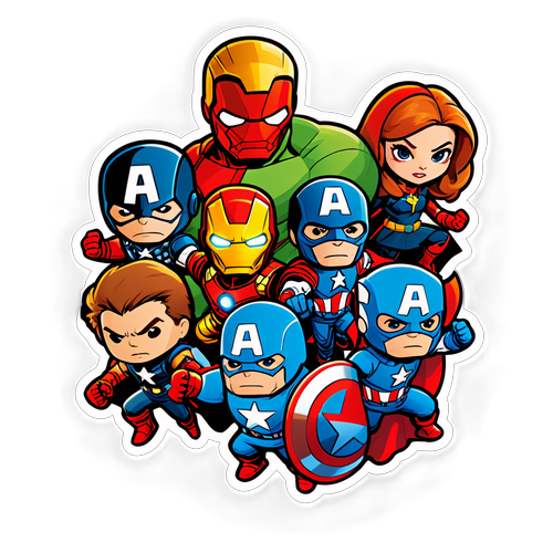 Watak Avengers Ikonik dalam Gaya Kartun