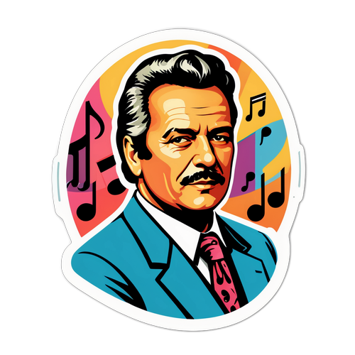 An artistic portrait von Roland Kaiser im Retro-Design