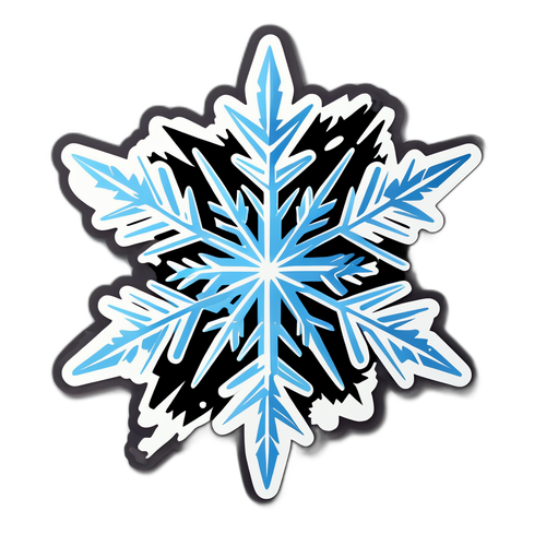 冬の氷の結晶デザインのステッカー