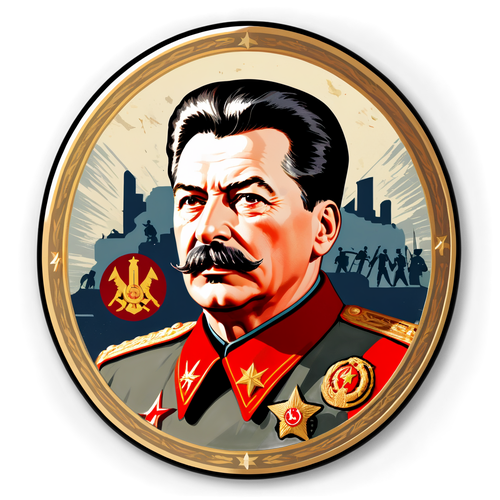 Ретро-стикер с портретом Сталина