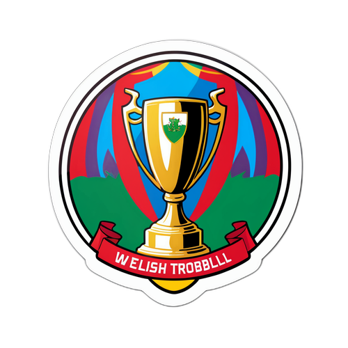 Sticker met de Welsh voetbal trofee