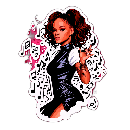 Sticker de Rihanna en una pose icónica