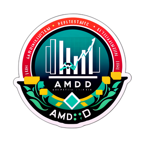 מדבקה בסגנון רטרו של ביצועי מניות AMD