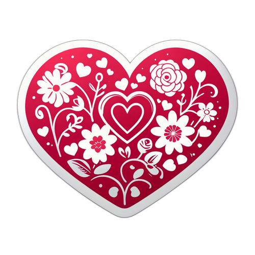 Romantisk Symbolik med Blommor och Hjärtan