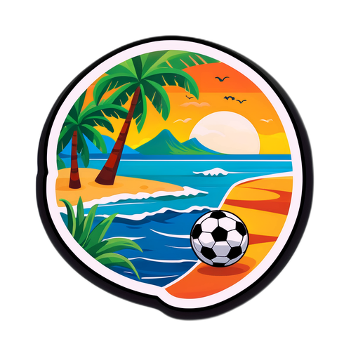 Garis Pantai Panama dengan Bola Sepak