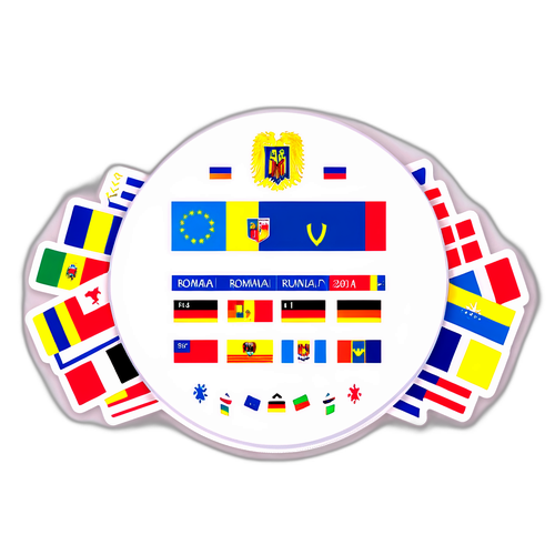 Sticker cu clasamentul grupului României în competiții