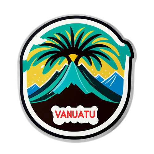 Isola di Vanuatu con Terremoto Stilizzato