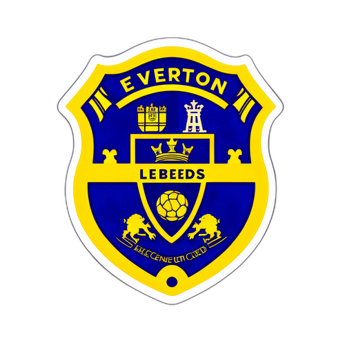 Thiết kế sticker vintage cho trận đấu giữa Everton và Leeds