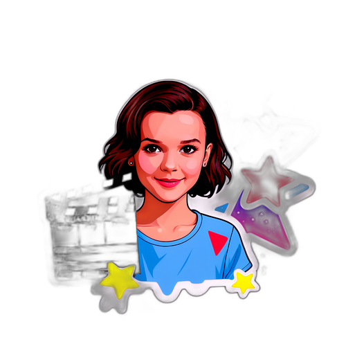 Stiker Berwarna-warni Millie Bobby Brown