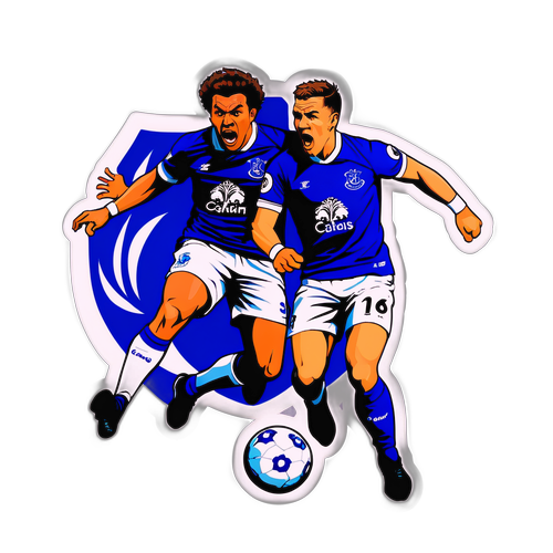 Actionfylt Everton vs Leeds klistremerke