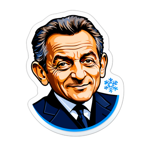 Sticker simbolizând eliberarea lui Nicolas Sarkozy