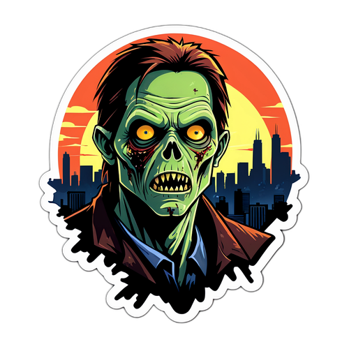 Stylized Zombie with City Skyline