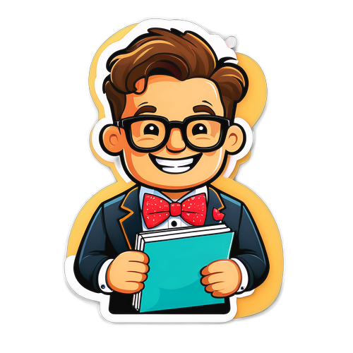 Wesoły znak plusa z okularami i muszką