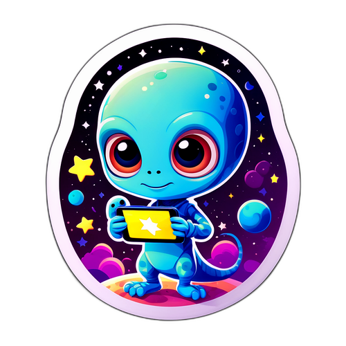 Un adorabile alieno con il telefono