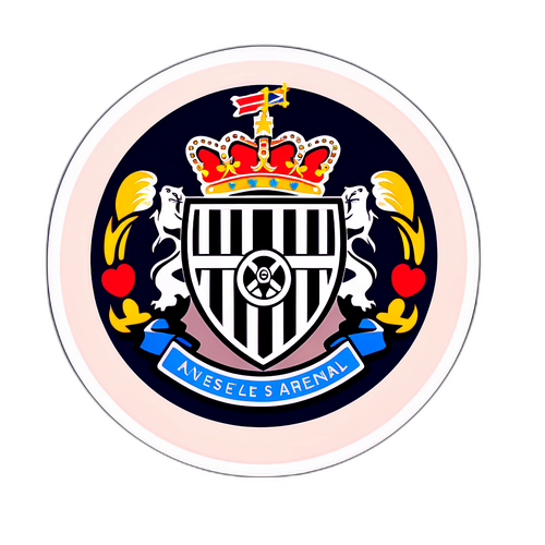 สติกเกอร์เปรียบเทียบ Newcastle และ Arsenal ในโทนสีน้ำเงินเข้ม