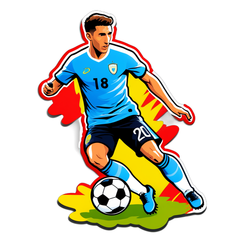 Dynamic Soccer Action Sticker Featuring Bentancur