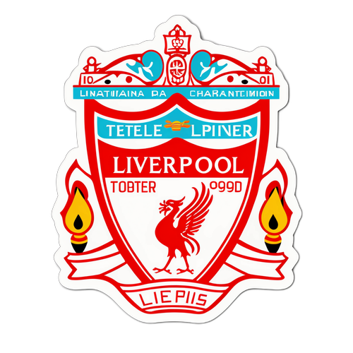 리버풀의 전통 색상과 상징을 활용한 현대적인 스티커 디자인