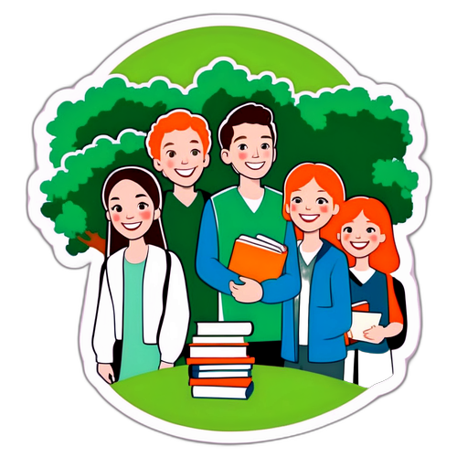 Grupo de estudiantes sonrientes
