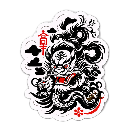 传统中国艺术风格贴纸