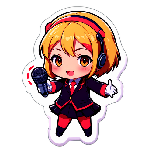 かわいいアナウンサーキャラクターのステッカー