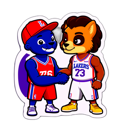 Pagkakaibigan ng mga Mascot ng 76ers at Lakers