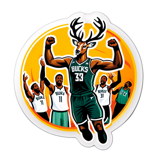 Sticker illustrant l'intensité d'un match entre les Bucks et les Mavericks