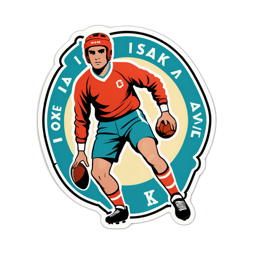 Adesivo retro con Isak e grafica sportiva vintage