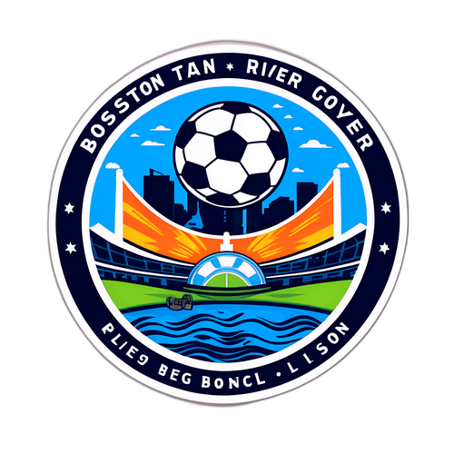 Sticker do Logo do Boston River com Elementos do Futebol Uruguaio