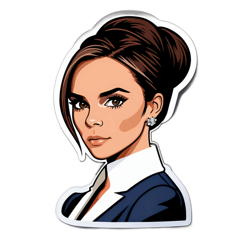 Samolepka s designem 'Victoria Beckham' jako módní ikony