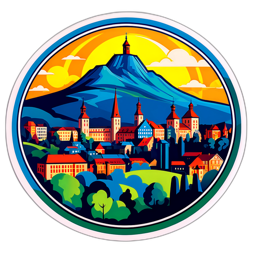 Ein Blick auf Pforzheim in einem stilisierten, künstlerischen Muster