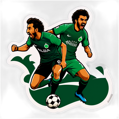 Stiker Pertandingan Sepak Bola Al-Ahli vs Al-Ettifaq
