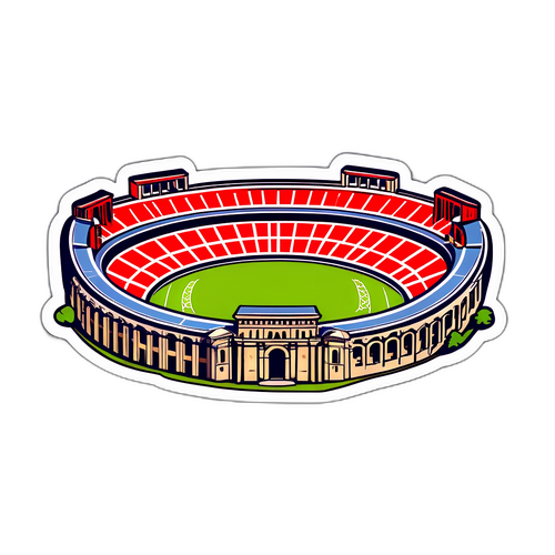 Nostalgický nálepka starověkého stadionu Lyon