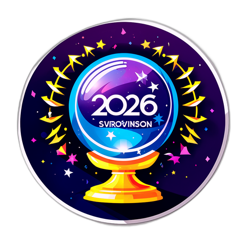 עיצוב עתידני עם נושא כדור בדולח לאירוויזיון 2026