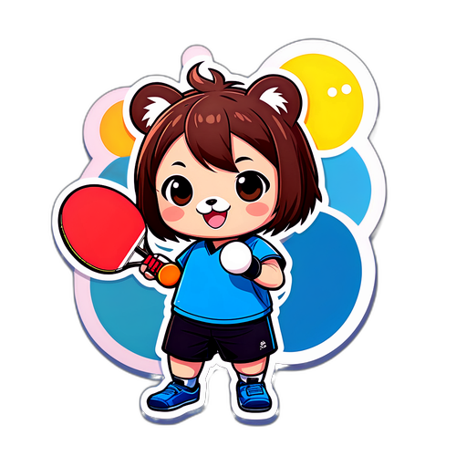 可愛的桌球小熊