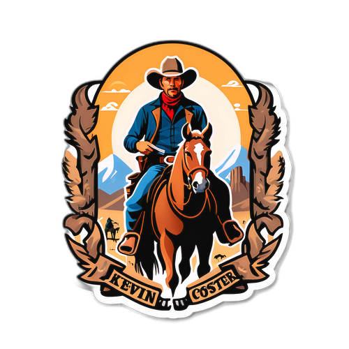 Kevin Costner als Cowboy Aufkleber