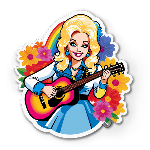 Colorful Dolly Parton Sticker