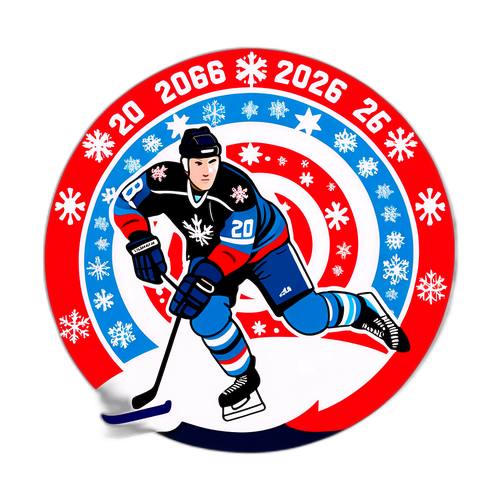 Adesivo per il Evento di Hockey su Ghiaccio delle Olimpiadi Invernali 2026