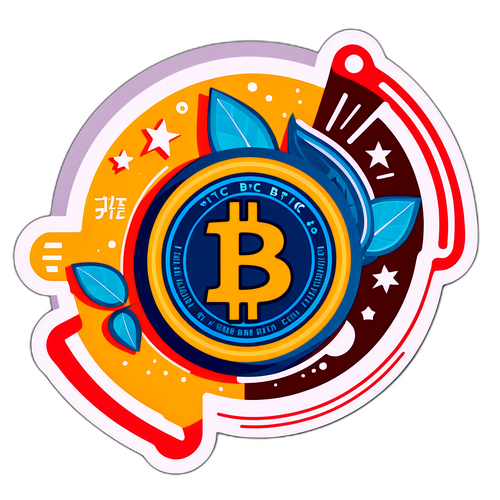 Retro stylové nálepky s nápisem 'Turk a BTC'