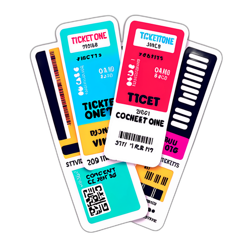 Adesivo Colorato per TicketOne con Biglietti Concerti