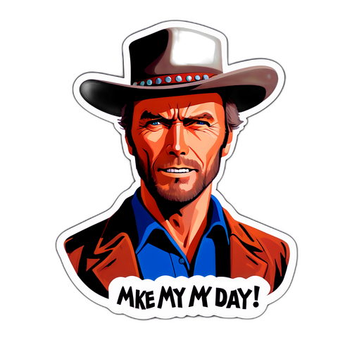 Sticker mit Clint Eastwood im klassischen Western-Outfit
