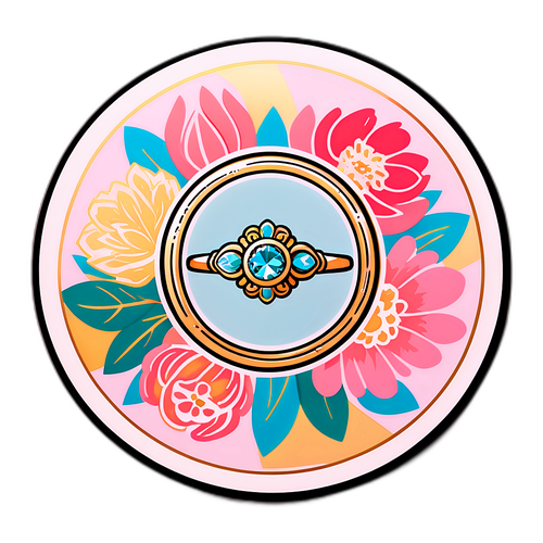 Romantic Engagement Ring Sticker