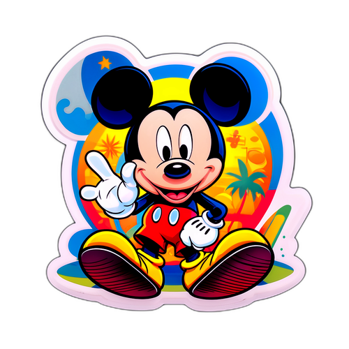 Adesivo Divertido do Disney+ com Mickey Mouse Moderno