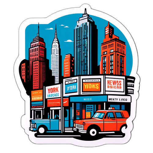 Illustrazione retro dello skyline di New York