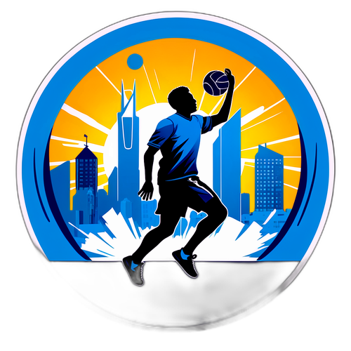 Rotterdam Skyline med Håndballspiller