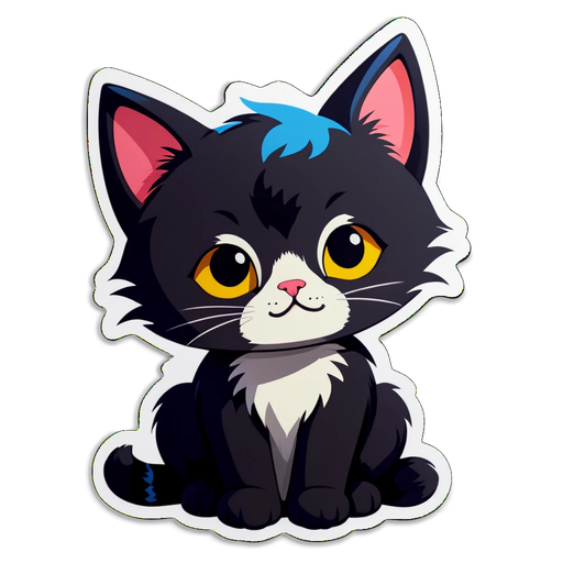 Cute Kitten Charms: Your New Adorable Black Cat Sticker is Here to Brighten Your Day!