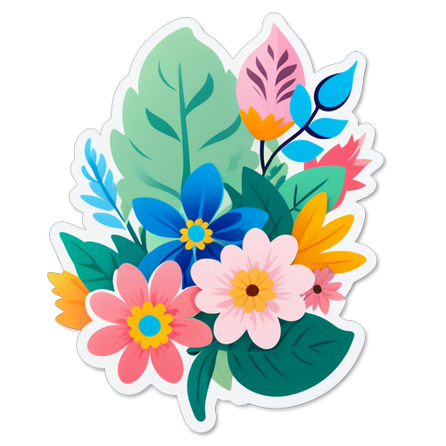 Elegant Floral Arrangement Sticker